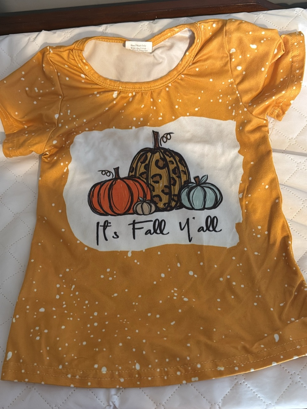 Kids Mustard Yellow 'It's Fall Y'all' Pumpkin Graphic Tee